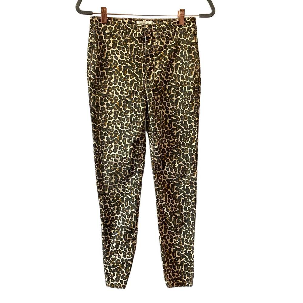 We the Free People Leopard Print High Waist Skinny Jeans SZ 27 Boho